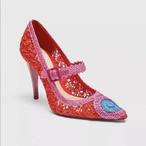 NWT Zara Orange & Pink Crochet Heels EU 40/ US 9